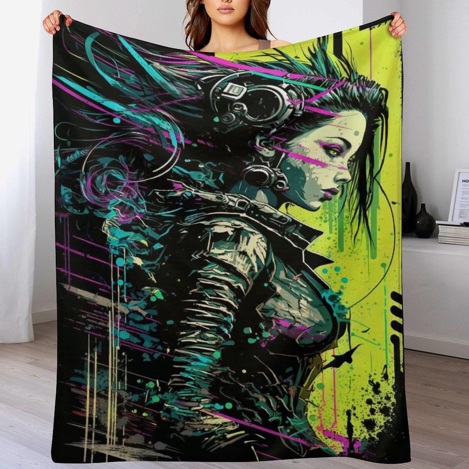Couverture de canapé motif fille mécanique pour vos soirées