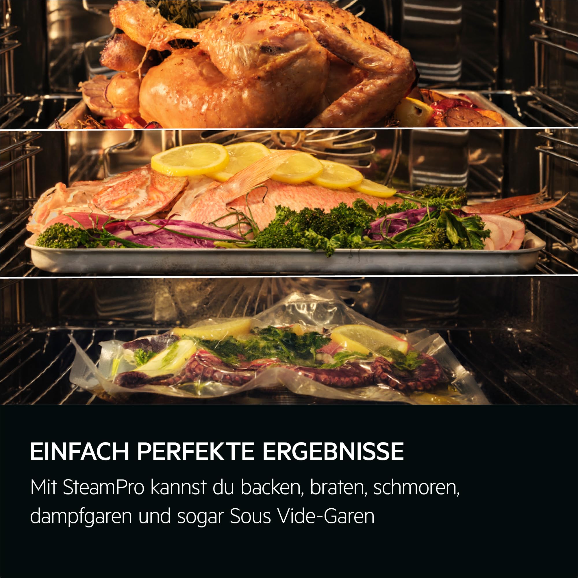 AEG Wifi Einbau-Dampfbackofen, Multidampfgarer, Serie 9 Touch-Swipe-Display XL, mit Schritt für Schritt assistiertem Kochen, Made in Germany,100% Auto-Dampf & SousVide, App-Rezepte, TP9SB82WAB