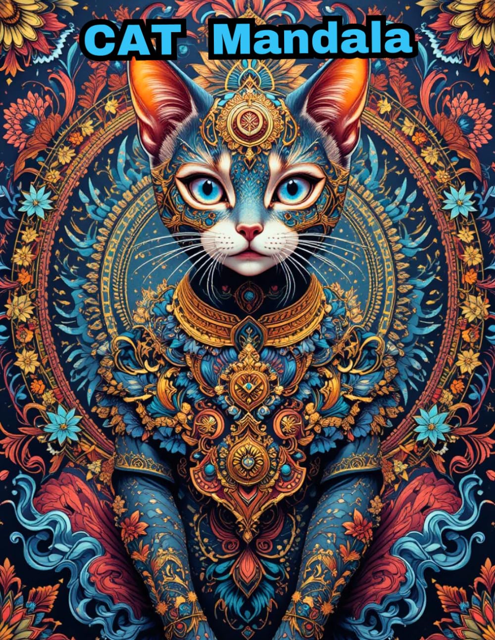 Cat Mandala Coloring Book: 50 Detailed Feline Patterns for Adult Mindfulness and Art Therapy
