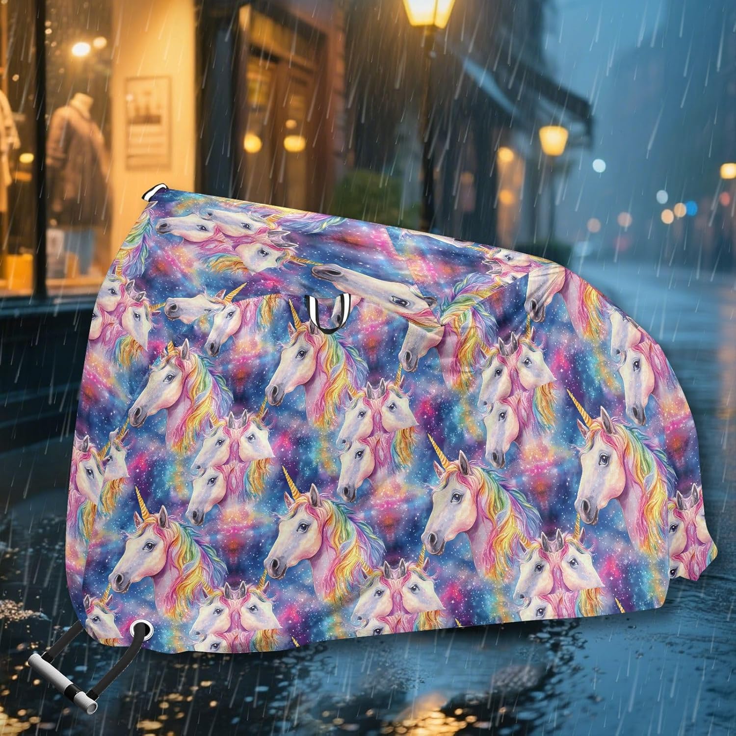ALAZA Rainbow Unicorn Tie Dye Bike Cover Waterproof Outdoor Ebike Bicycle Covers Tarp Protection for 1/2 Bikes, Sun UV Dust Wind Proof