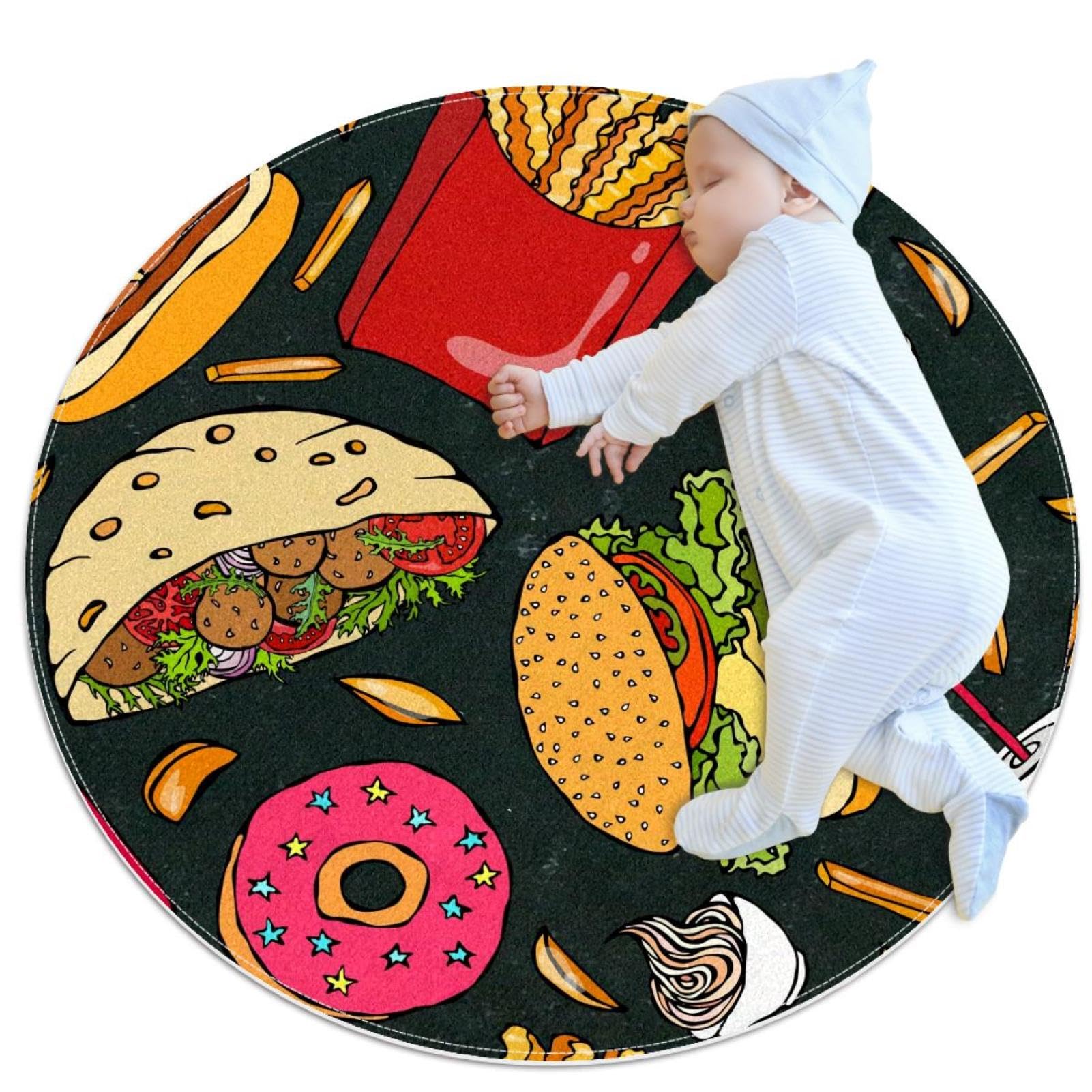 Tapis de chambre camomille rond 1m pour une ambiance douce et cosy