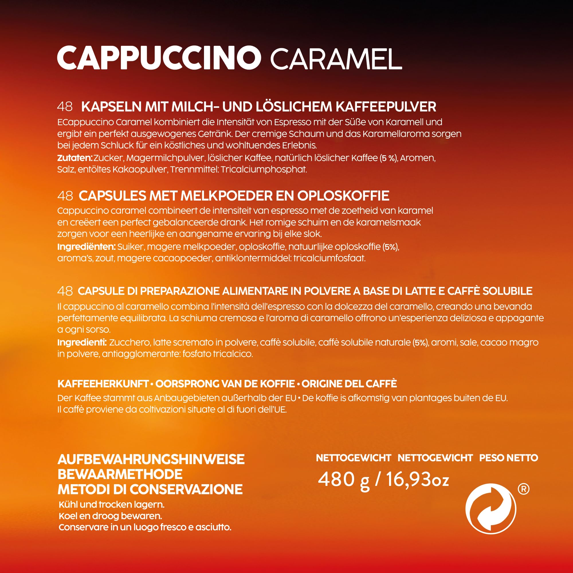 Ubago Café en cápsulas Café Cappuccino Caramel, Toffee Edition, compatible con capsulas Dolce Gusto, oferta de 192 unidades