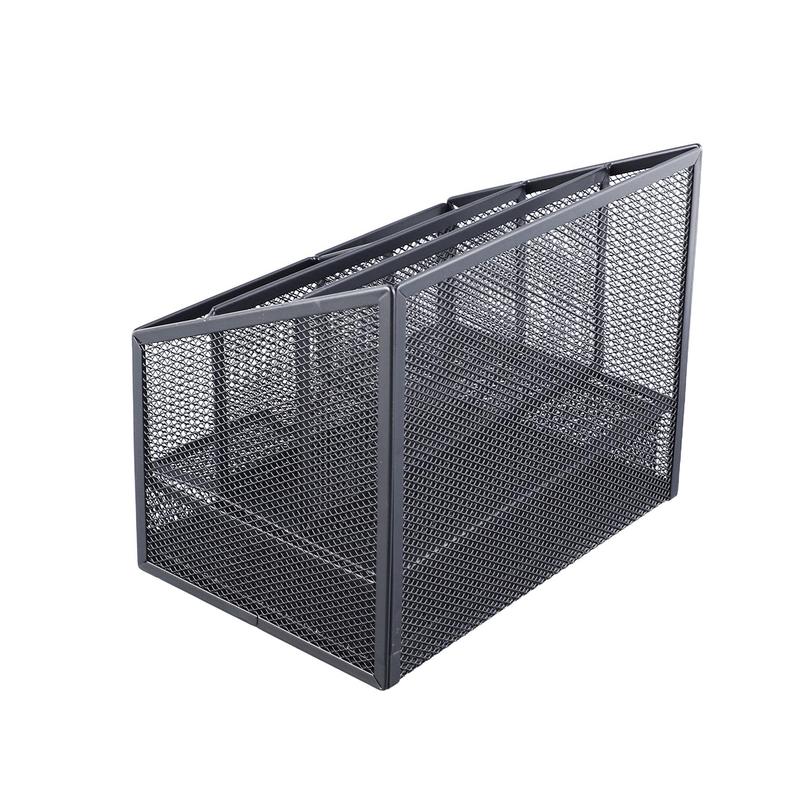 Acouto Organizer na Biurko Siatka Metalowa Organizer na stół Biurowy z szufladą Książki Długopisy Zszywacz Klipsy do Teczek Notatki Zakreślacze Litery Biurko Organizator Organizator stół Biurowy