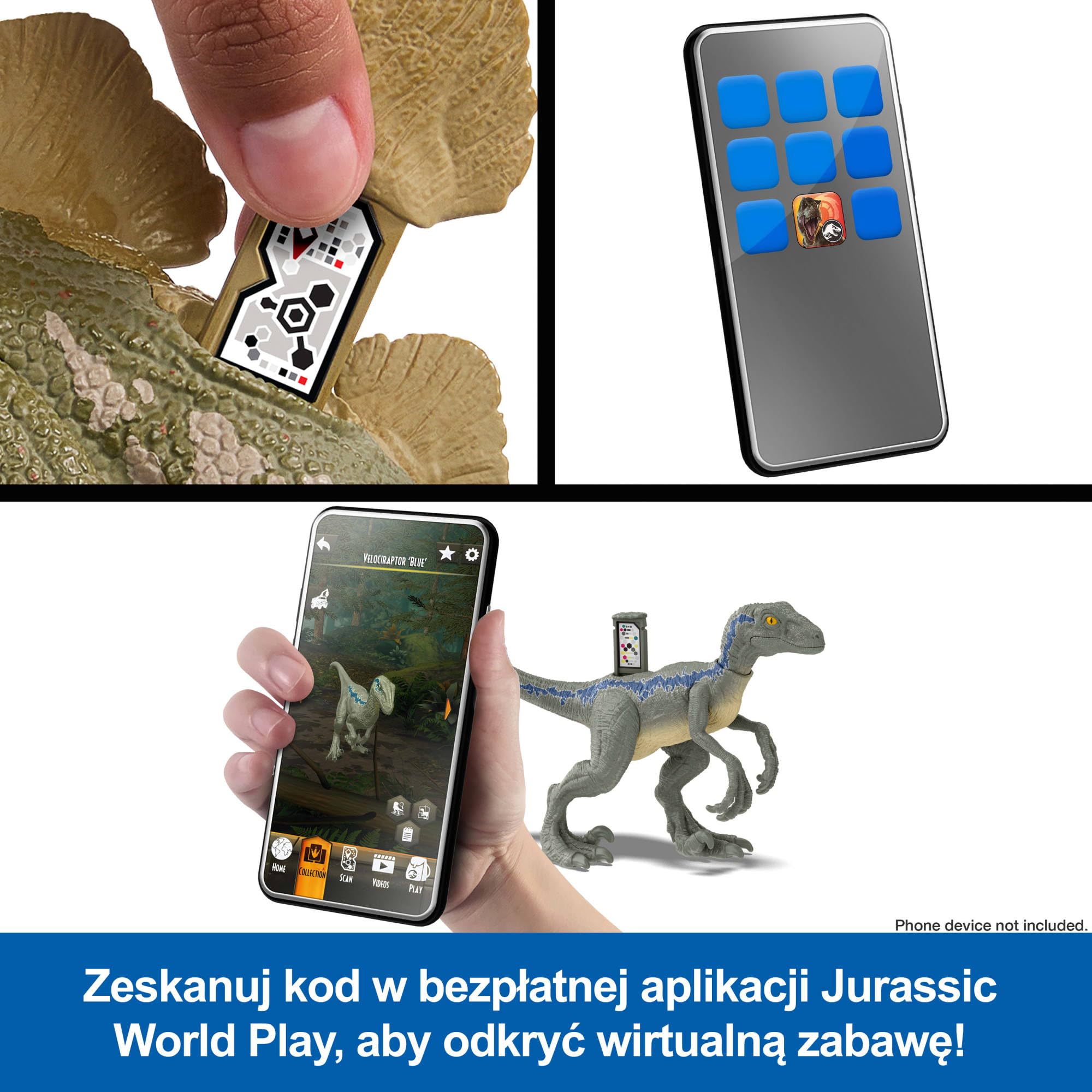 Mattel Jurassic World Teoria Chaosu Atakujący Terizinozaur Figurka dinozaura z atakiem szponami i dźwiękiem, zabawka dinozaur i zabawa wirtualna, JCG17