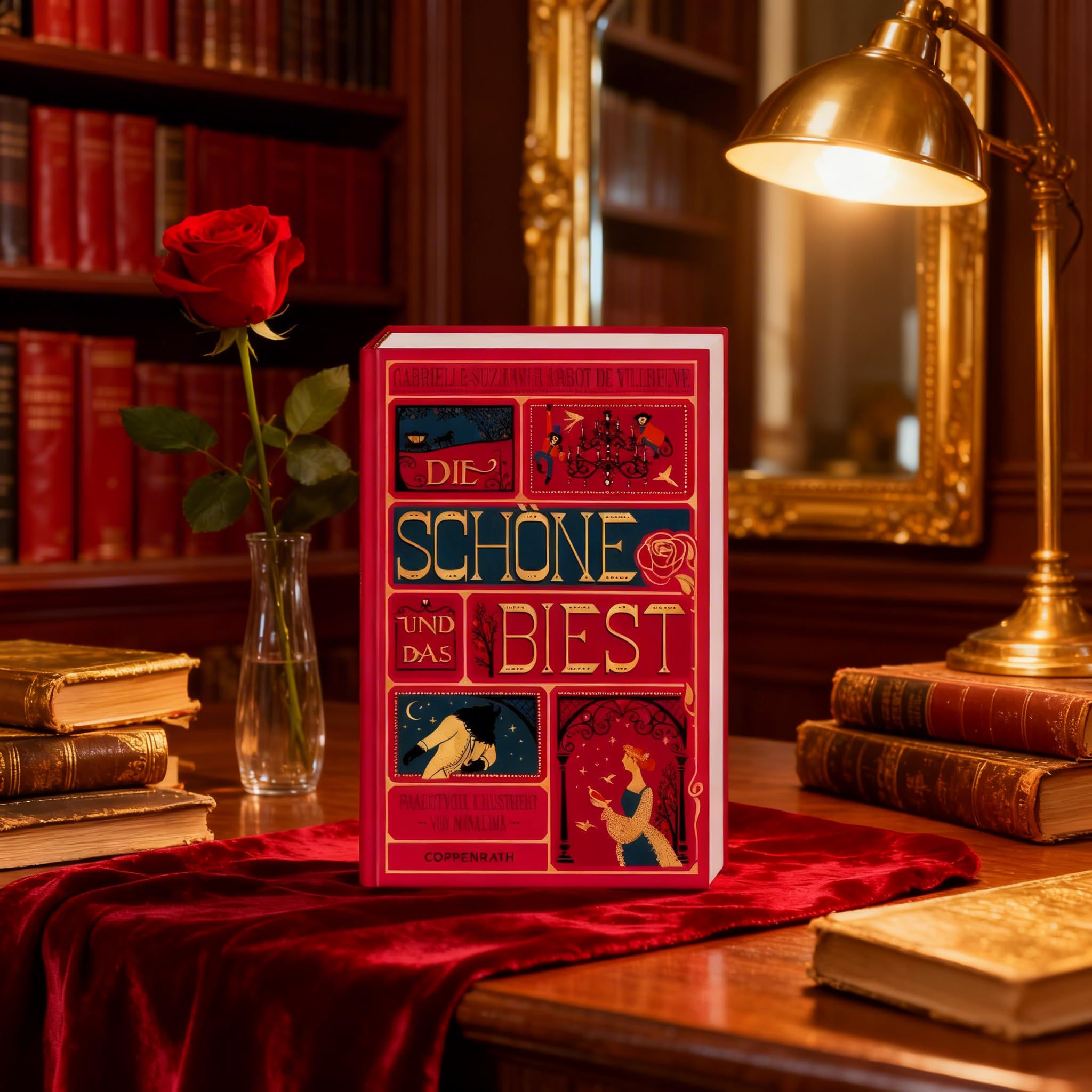Kinderklassiker Bücher Bundle – "Die Schöne und das Biest" & "Schneewittchen und andere Märchen der Brüder Grimm" – MinaLima Schmuckausgabe – Märchenbuch Set – inkl. 2 exklusive Postkarten
