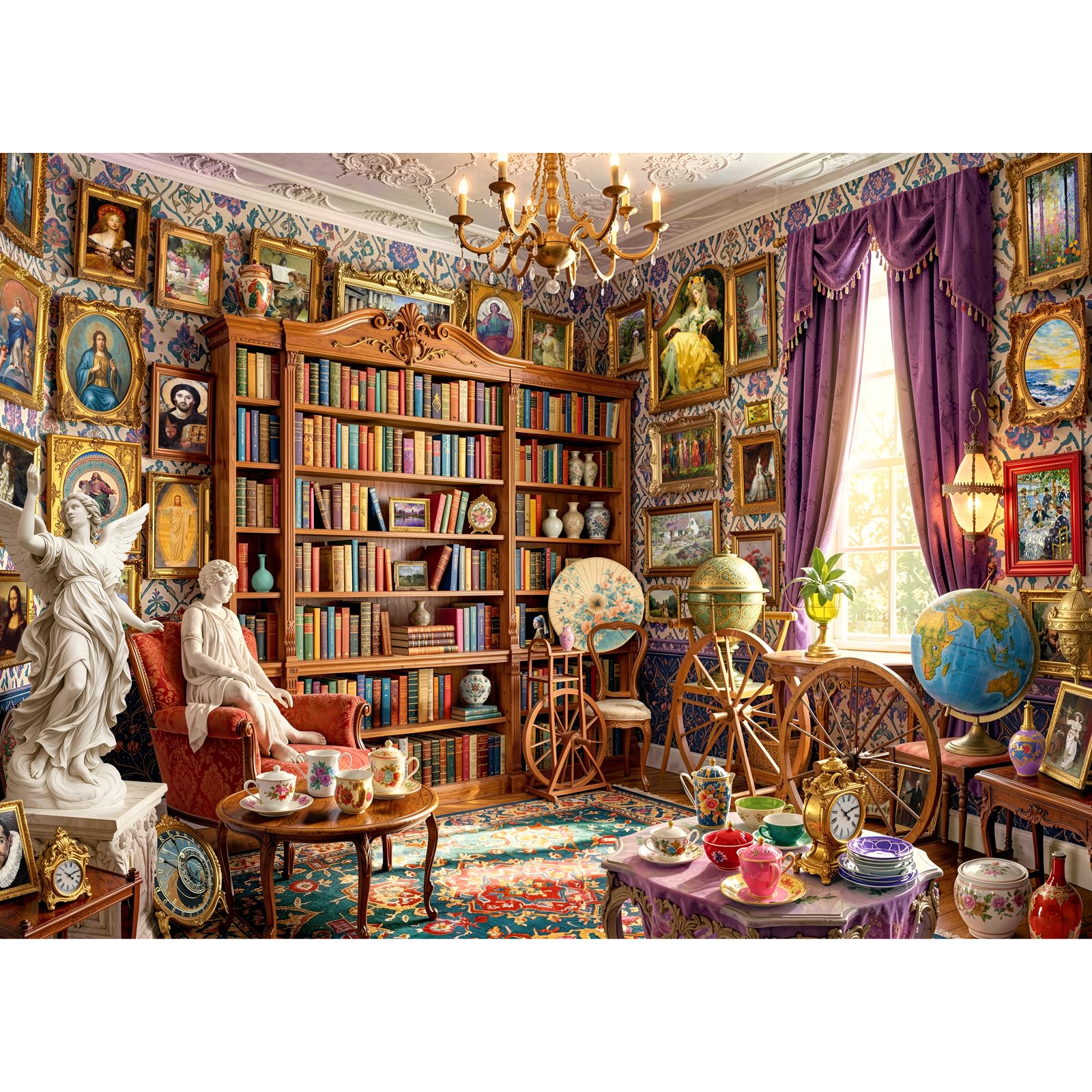 HUADADA 1000 Pieces Jigsaw Puzzle for Adults-The Collector's Library puzzles, for Men Women,Decorative Art Picture Puzzle — image 1