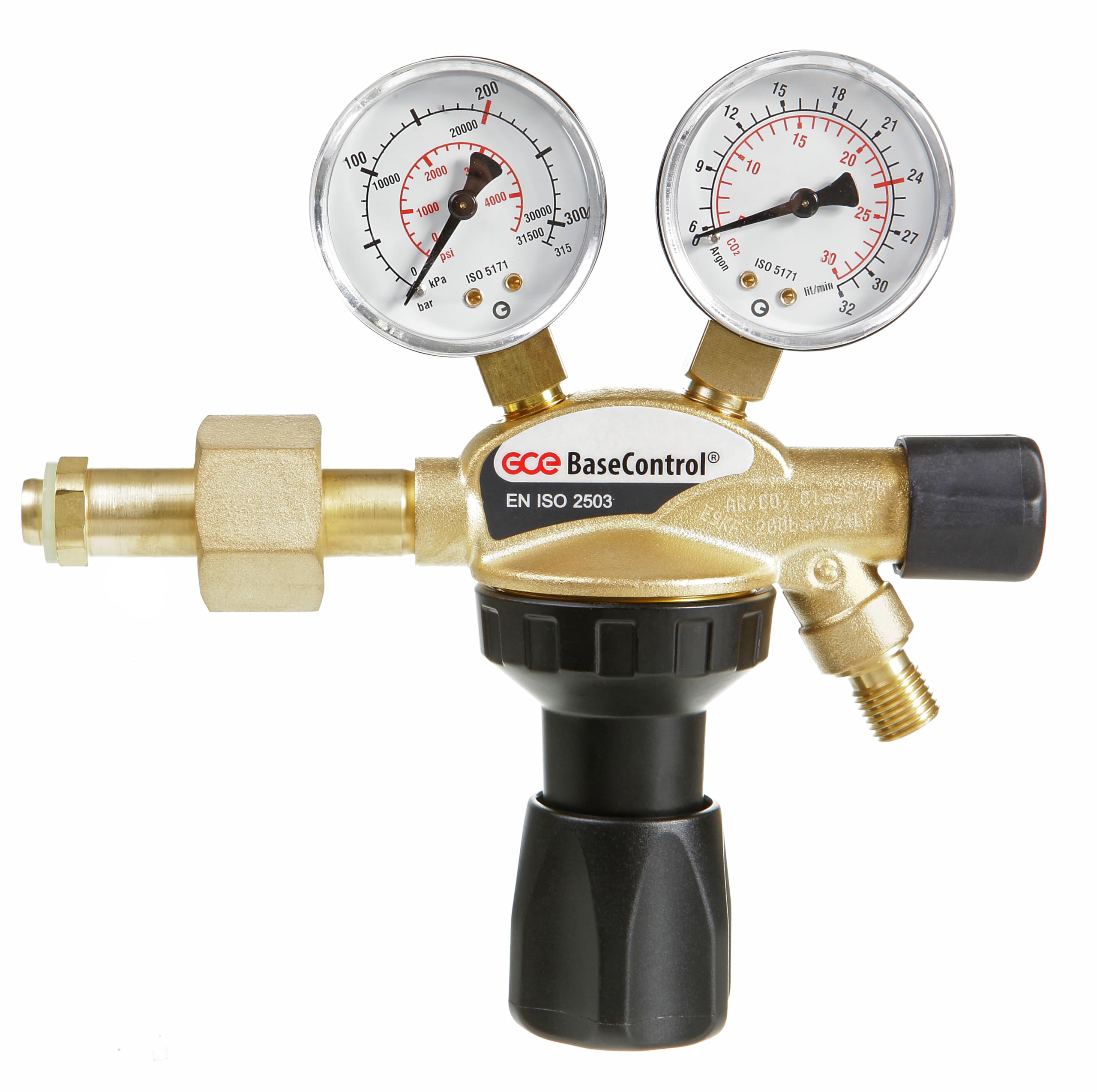 Botella de gas con reductor de argón puro 4.8 (100%) - 8 litros TIG/WIG MIG - Con regulador de gas GCE BaseControl