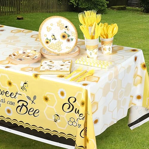 Miniatura 7 de 194 suministros de fiesta temática de abejorros para decoración de fiesta de abejas, platos y servilletas de papel de abeja, mantel, vajilla, qué