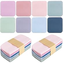 Kinlop 24 Pcs Back to School Lunchbox Cloth Napkins Bulk Summer Reusable 2 Ply 8" x 8" Colorful Flannel Wipes Washable Soft Cotton Sturdy Absorbent Cloth Placemats for Dining Home Party Solid Color