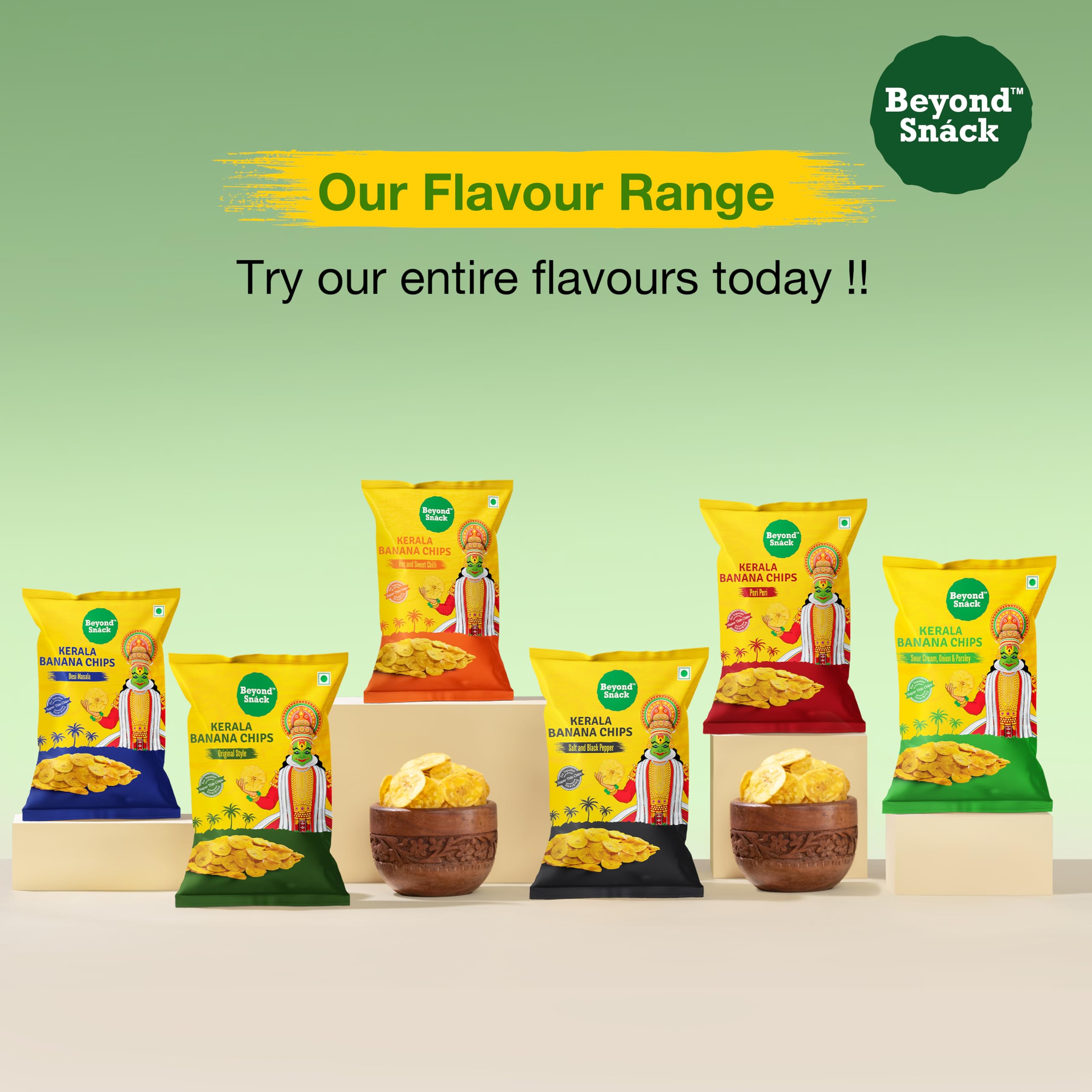 Beyond Snack Nendran Kerala Banana Chips | Sour Cream Onion Parsley | Thin Crunchy Crispy Snack |300g (100g*3packs) - Image 7 thumbnail