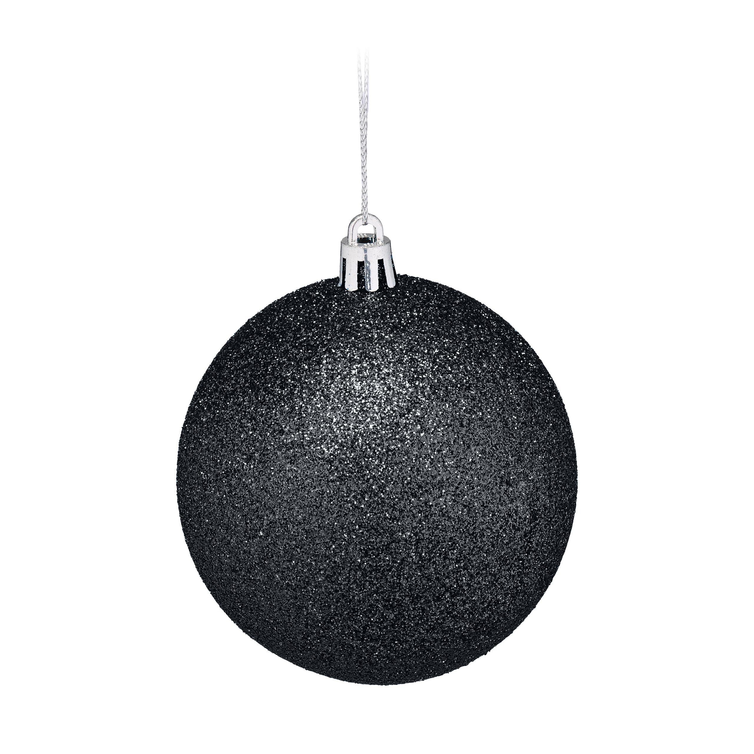Relaxdays – Lot De 110 Boules De Noël Noires En Plastique – Décoration De Sapin, Avec Guirlandes, Cœurs, étoiles, Incassable