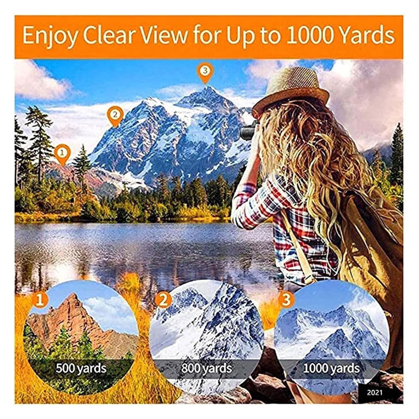 Telescopio monocular de Alta Potencia con Zoom HD 4K 10-300x40 mm, Impermeable, de Alta definición, con Soporte for teléfono Inteligente y trípode for observación de Aves y Senderismo