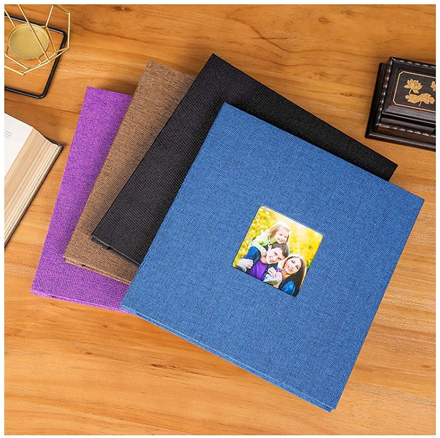 Autoadhesivo Cine Álbito Scrapbook Burlap Diy Álbum Moderno Estilo Cubierta de Lino Capacidad Manual Manual Creativo Álbum Niños Amantes de la Familia Álbum de Boda Memoria Presente Memorias Lib
