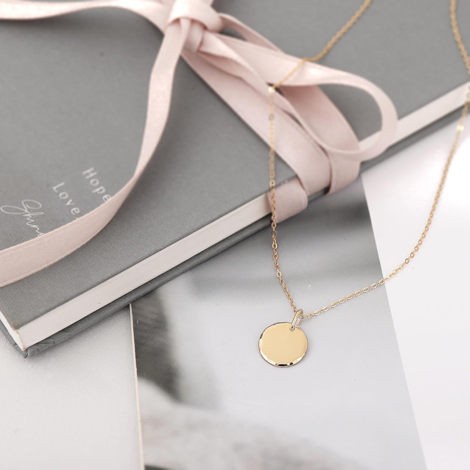 HOPE LOVE SHINE Women's New Beginnings Necklace - 14k Gold Plated Sterling Silver, Healing & Recovery Gift, Adjustable 16+2" Chain - Image 5