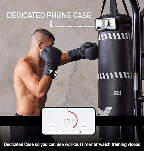 Miniatura 5 de Juego de sacos de boxeo Muay Thai de 6 pies de alto, bolsa pesada, guantes de entrenamiento, envolturas de mano para bolsa pesada de kickboxing,