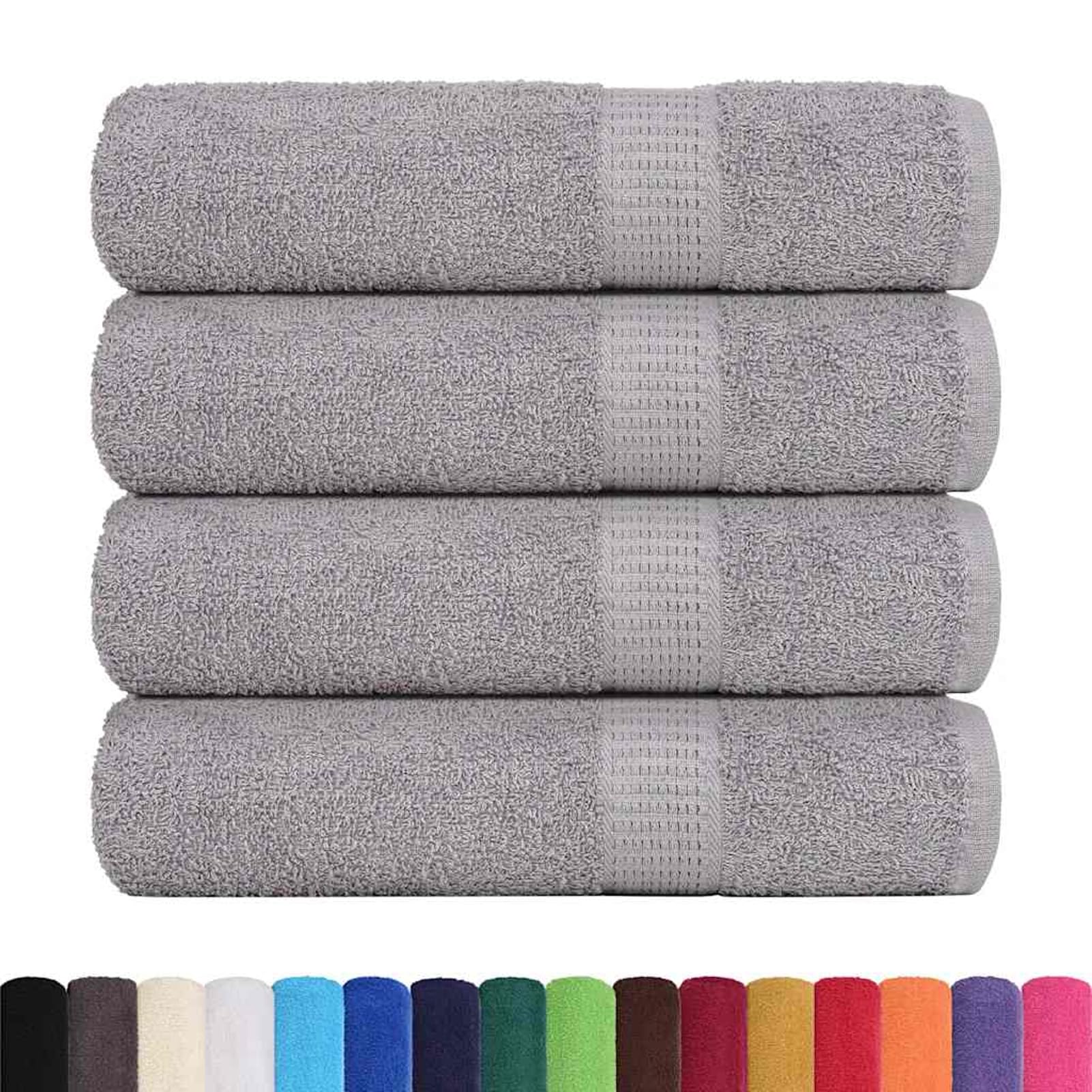 Asciugamani da Bagno FROGN 4 pz Grigio 100x150 cm 360 g/m2