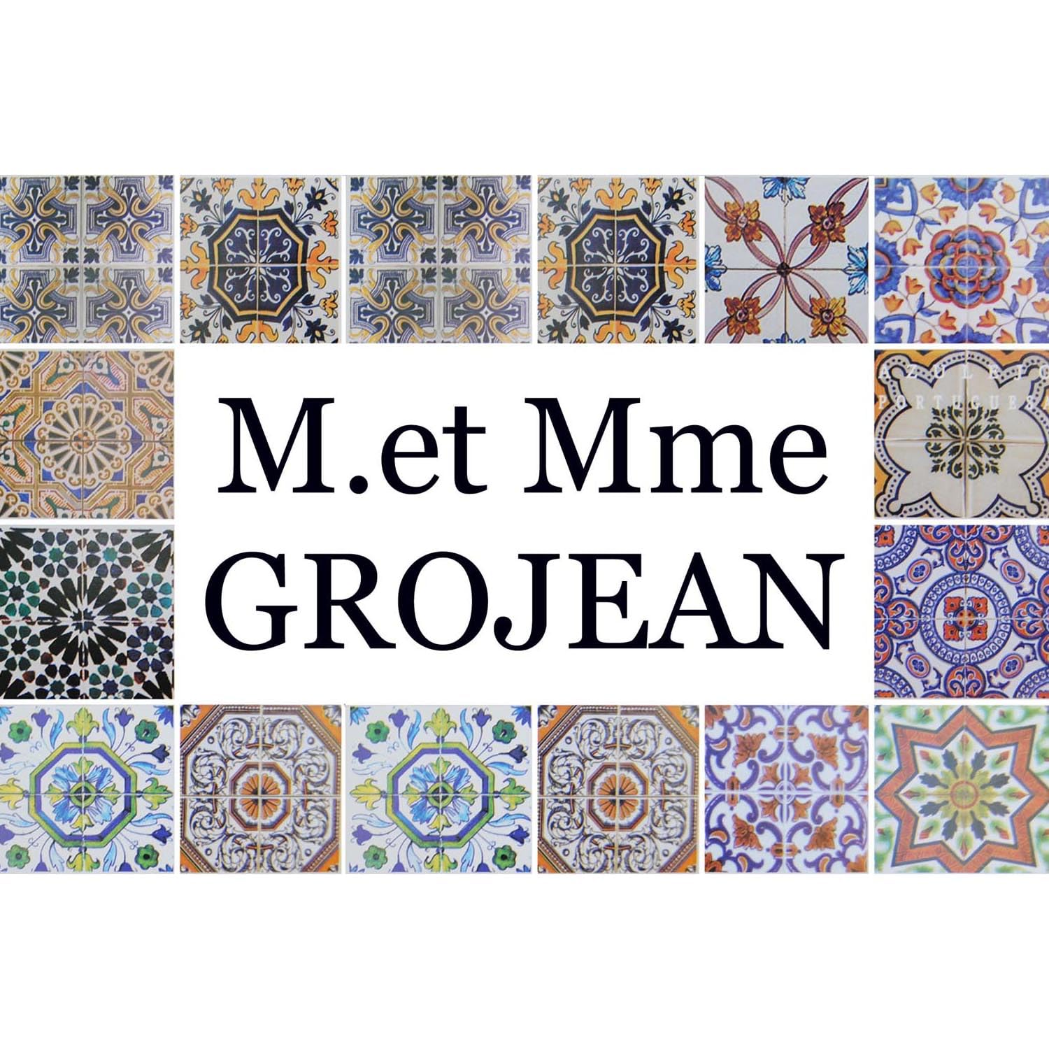 Plaque de maison/villa en faience – Inscription personnalisable – Dimension de 20x30cm