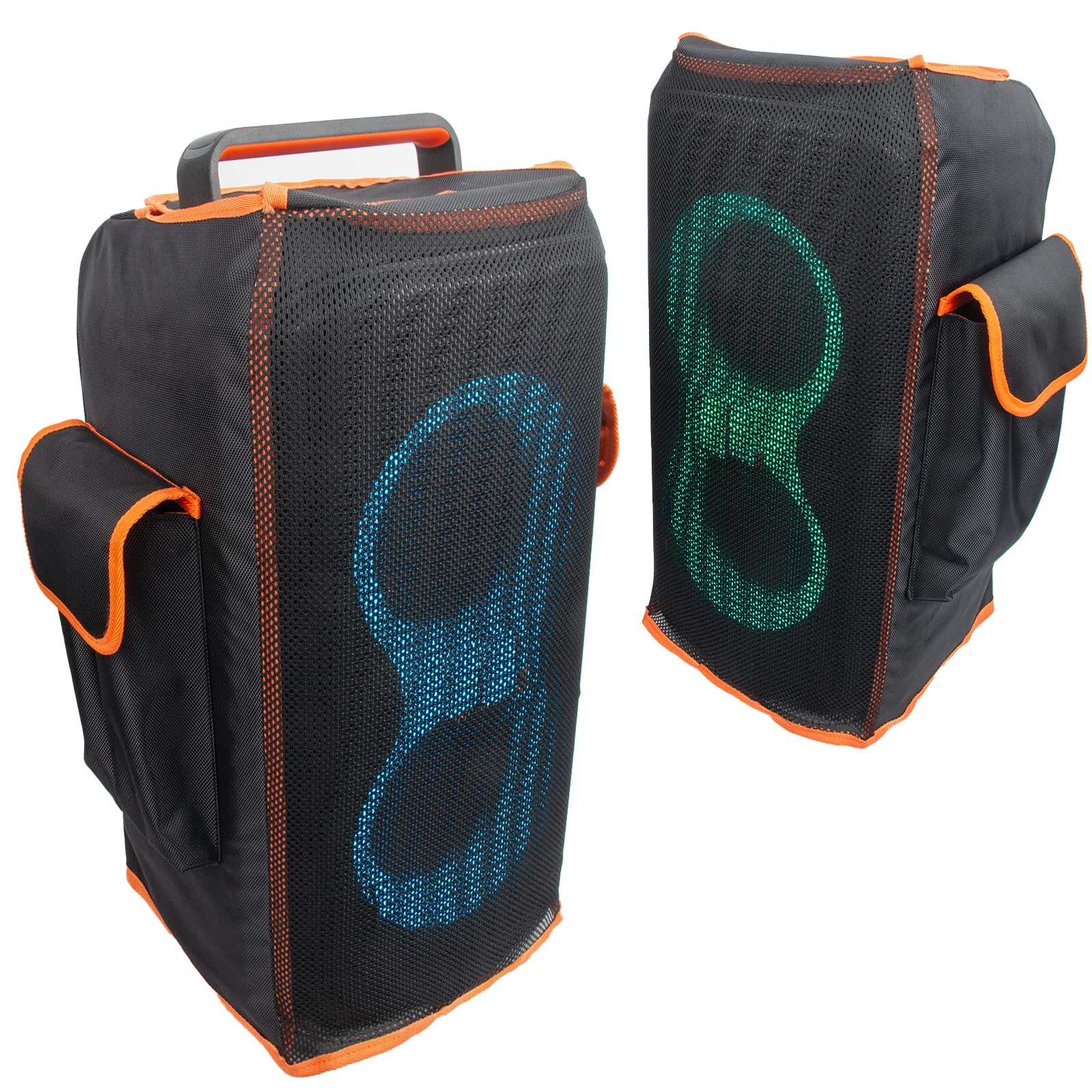 PartyBox Stage 320 Luidspreker, dubbellaagse hoes, krasbestendig, stofdicht, op maat gemaakte luidsprekerjas, ademende mesh-mouw, met 4 opbergvakken ( partybox 320