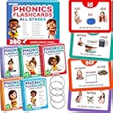 QUOKKA Phonics Flash Cards for Kids Ages 4-8 – 20 Phonic Stages 260 Card Games for Kids Ages 3-5 and 6-8 – Learn to Read Games & Reading Manipulatives for Phonemic Awareness – Alphabet CVC Blends etc