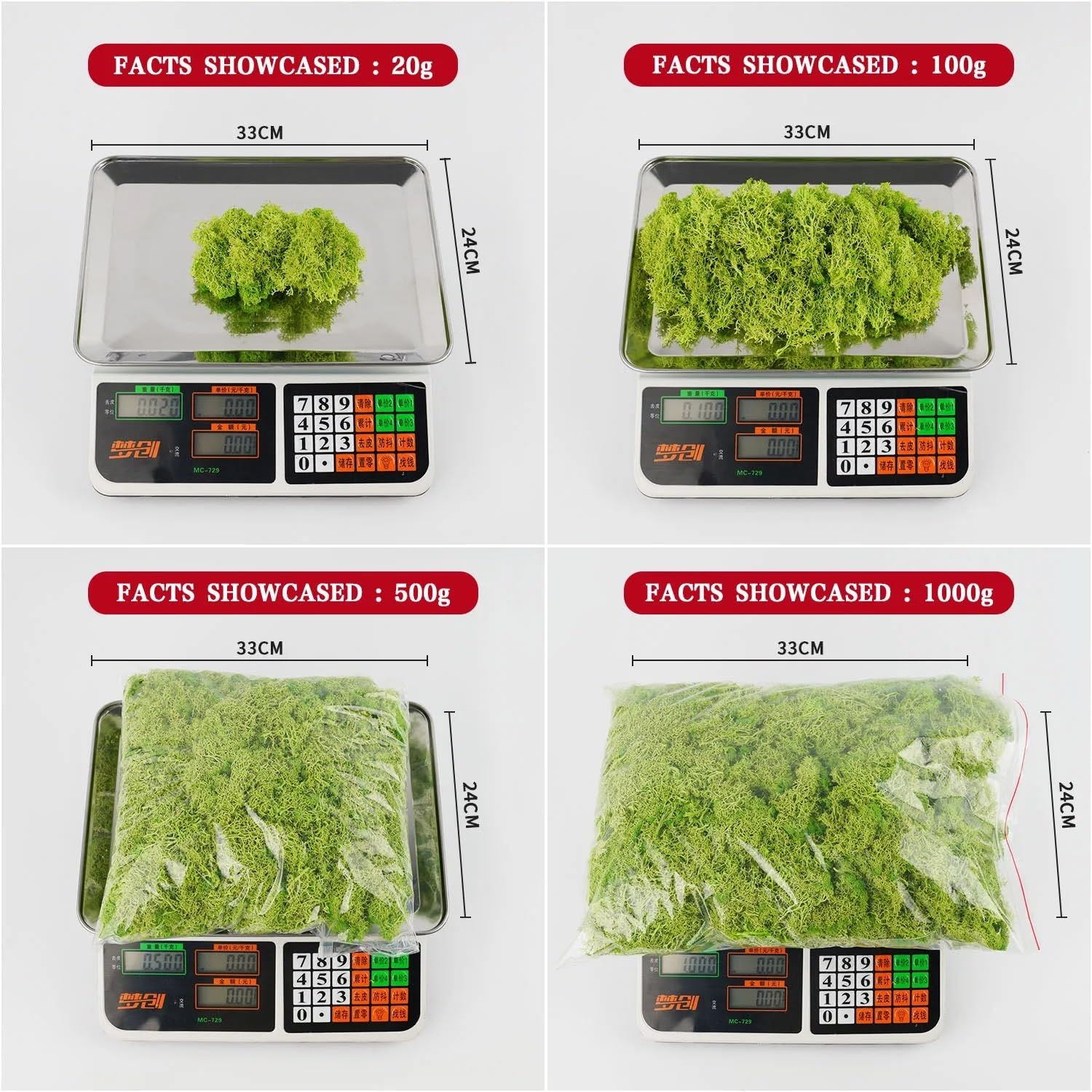 Hierba de Musgo de Vida eterna, Plantas Verdes Artificiales Artificiales, decoración for Sala de Estar, Mini Paisaje, Manualidades DIY, 100/200/500g