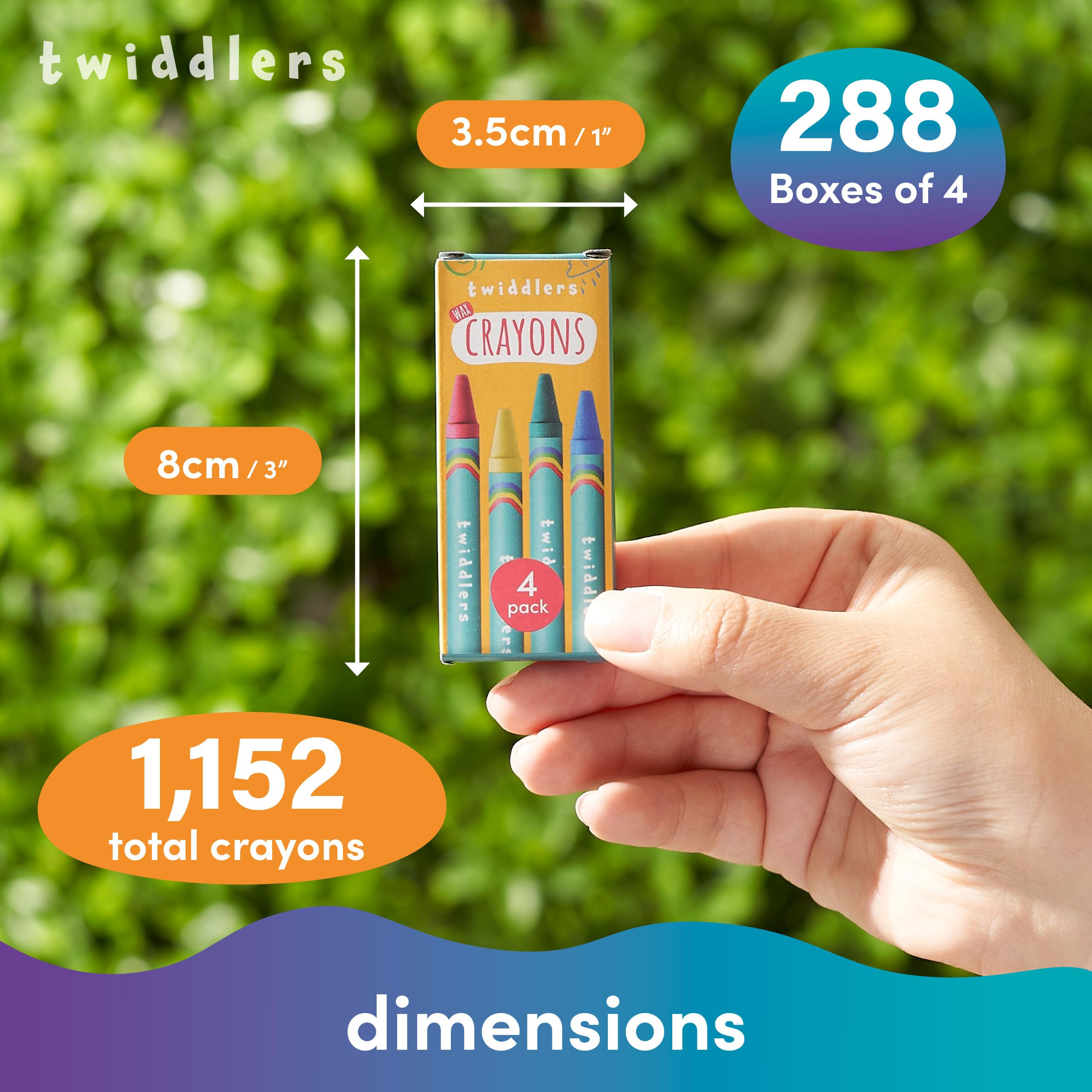 THE TWIDDLERS 288 Boxes of Wax Crayons for Kids, 4 Per Box, 1,152 Total, Bulk Kids Crayons, Mixed Coloured Packs - Image 3