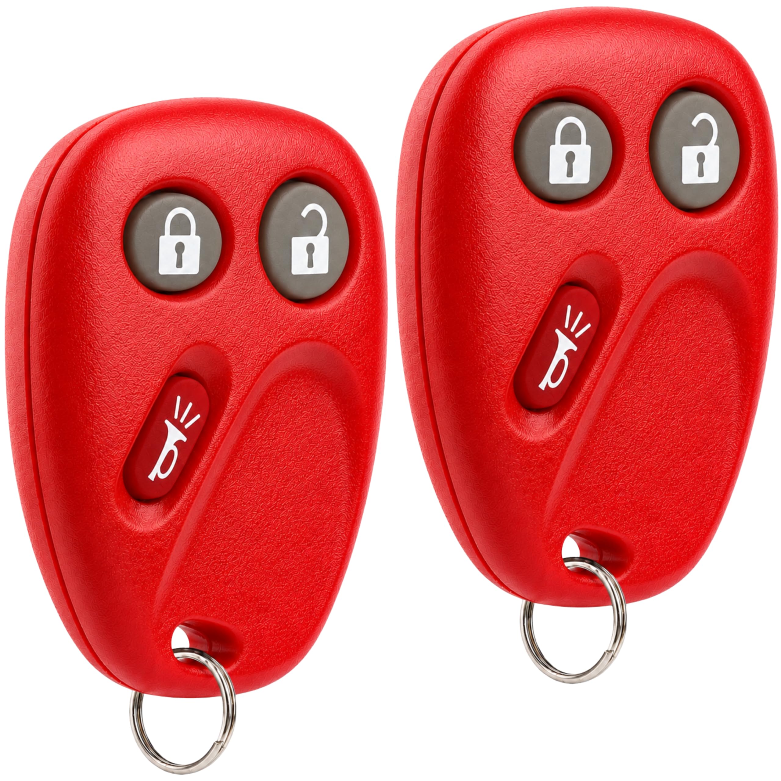 Key Fob Keyless Entry Remote fits Chevy Tahoe Suburban Silverado Avalanche Equinox SSR/GMC Sierra Yukon/Cadillac Escalade/Hummer H2 / Pontiac Torrent/Saturn Vue (LHJ011 Red), Set of 2