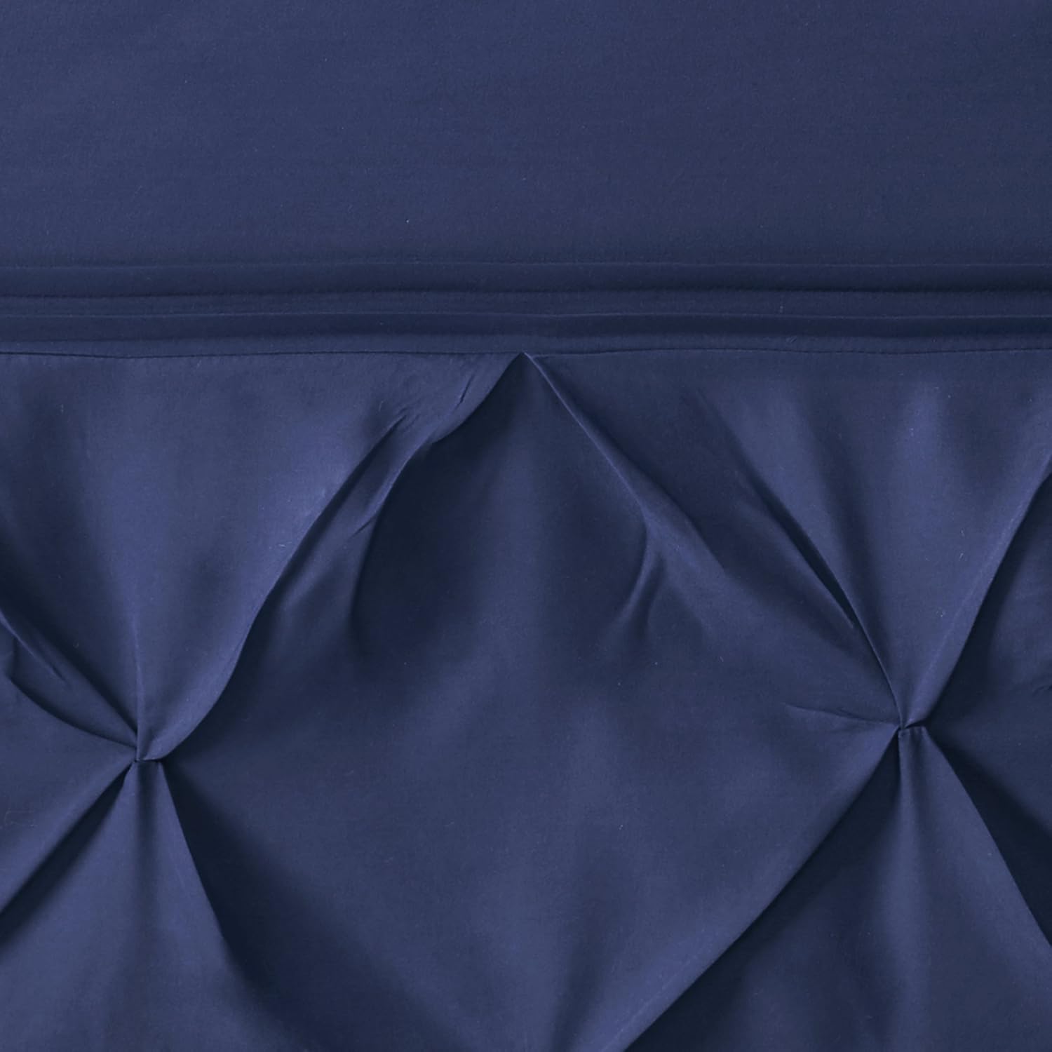 Comfort Spaces Cavoy Bathroom Pintuck Shower Curtain Tufted Ruffle Pattern Modern Elegant Microfiber Fabric Bath Curtains, 72"x72", Navy (CS70-0266)
