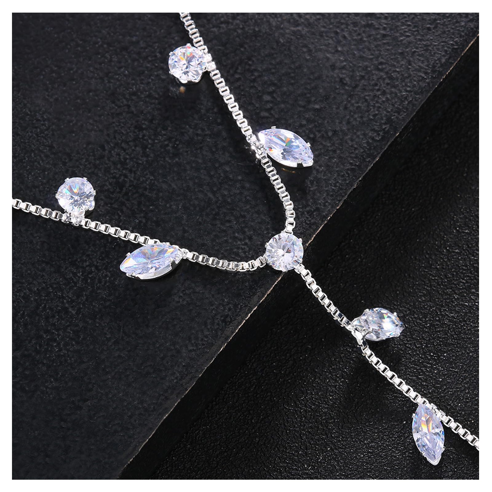 Riymusry Summer Barefoot Sandals Foot Chain Jewelry Anklet Bracelet Crystal Toe Ring Anklets Bridal Rhinestone Foot Chain Jewelry for Women: Silver