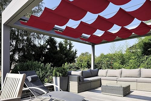 Vista 13 de COARBOR Toldo retráctil de 4 x 12 pies para exteriores, impermeable, retráctil, pérgola, toldo para terraza, patio, patio, color beige