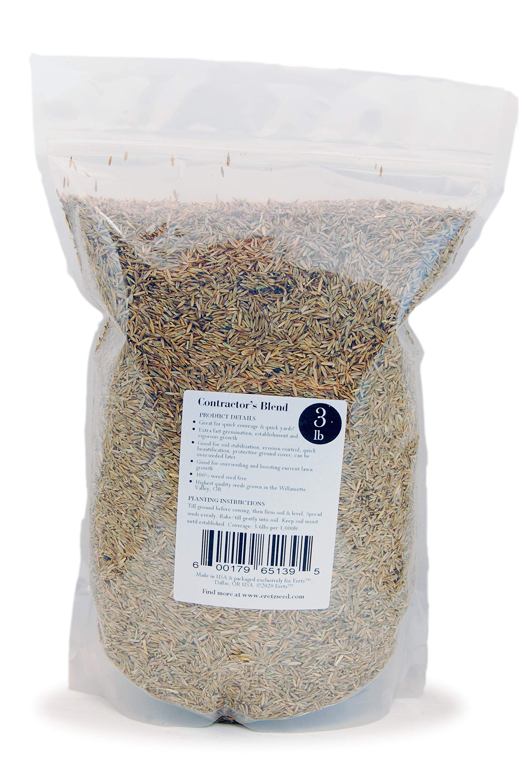 Amazon.com : Contractor's Grass Seed Blend by Eretz (3lb