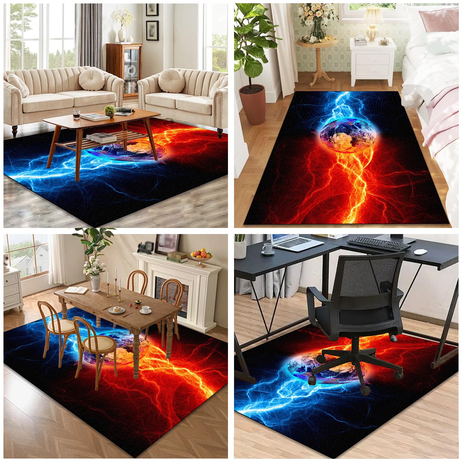 Tapis Chaise de Gaming Antidérapant 180 x 200 cm Tapis de Sol Gamer pour sols durs, Tapis de Protection de Sol pour Chaise de Bureau, Tapis pour Chaises à roulettes/d'Ordinateur, Protège Les Sols