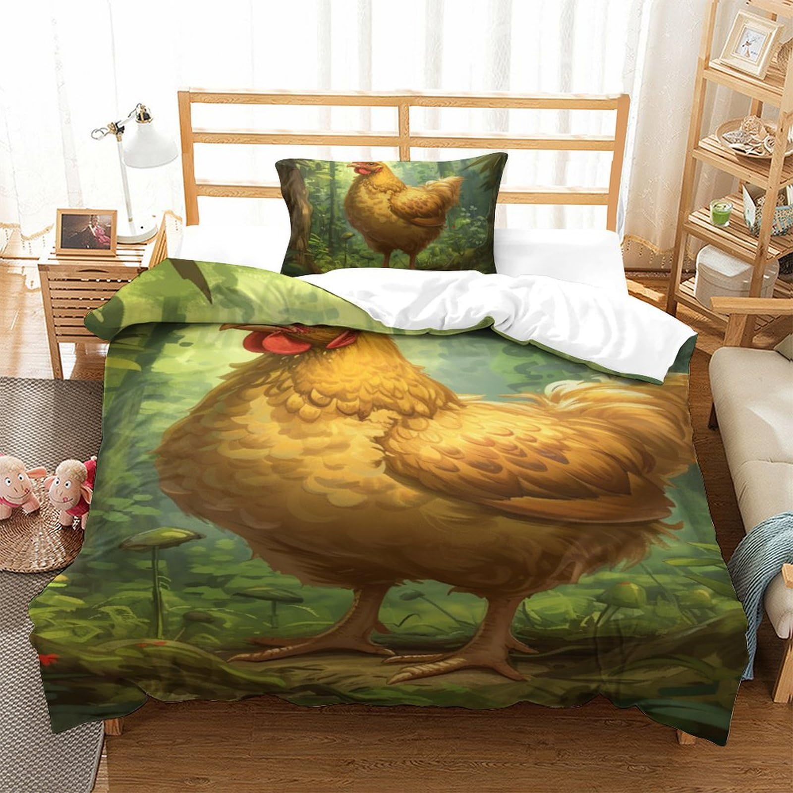 Parure de lit 3D Le Coq idéale pour rafraîchir une chambre d'ado