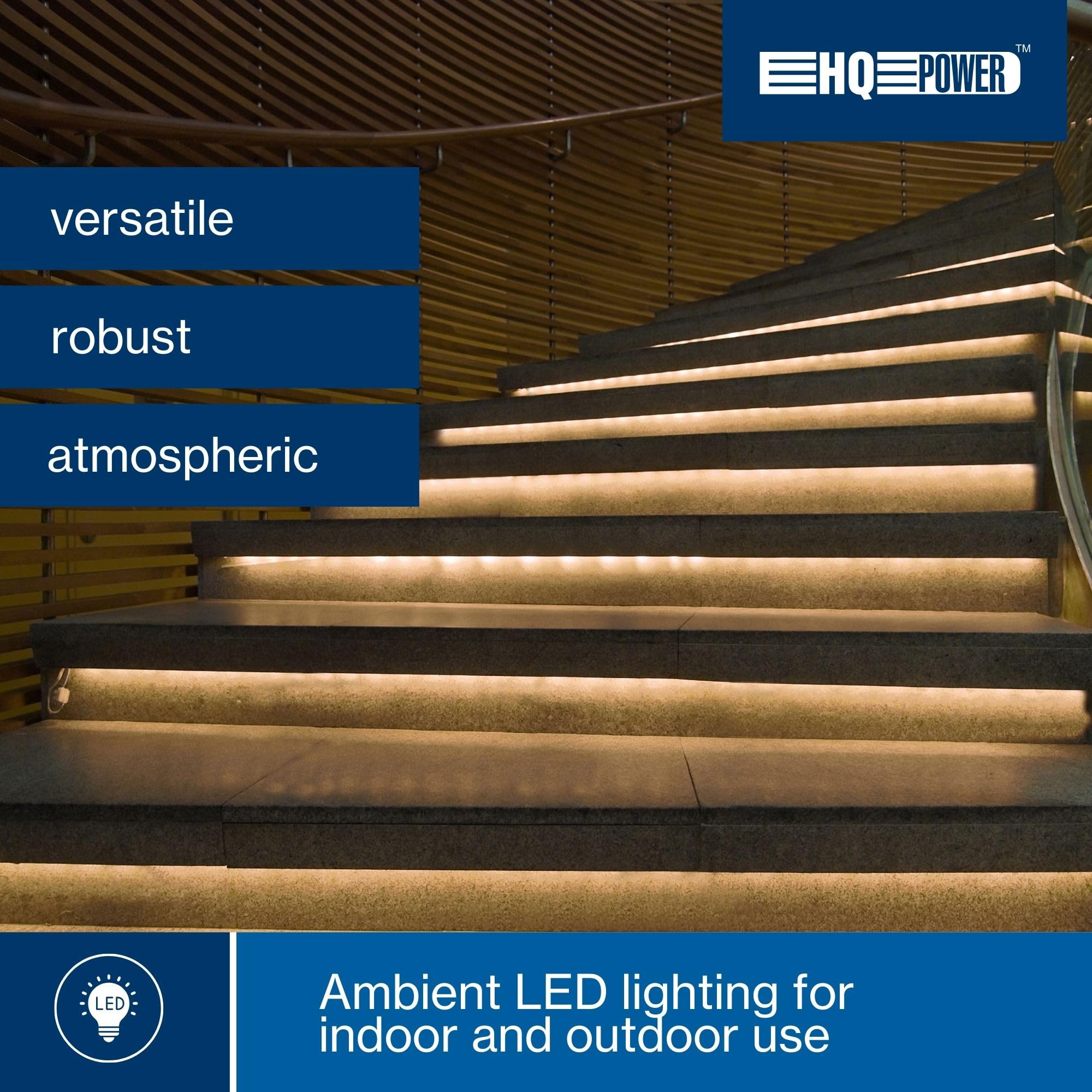 HQ-Power Tubo de luz LED exterior resistente a la intemperie, guirnalda de luces LED, manguera de luces LED, manguera de Navidad, fiesta, flexible, decoración, 36 ledes/metro, blanco cálido, 45 m