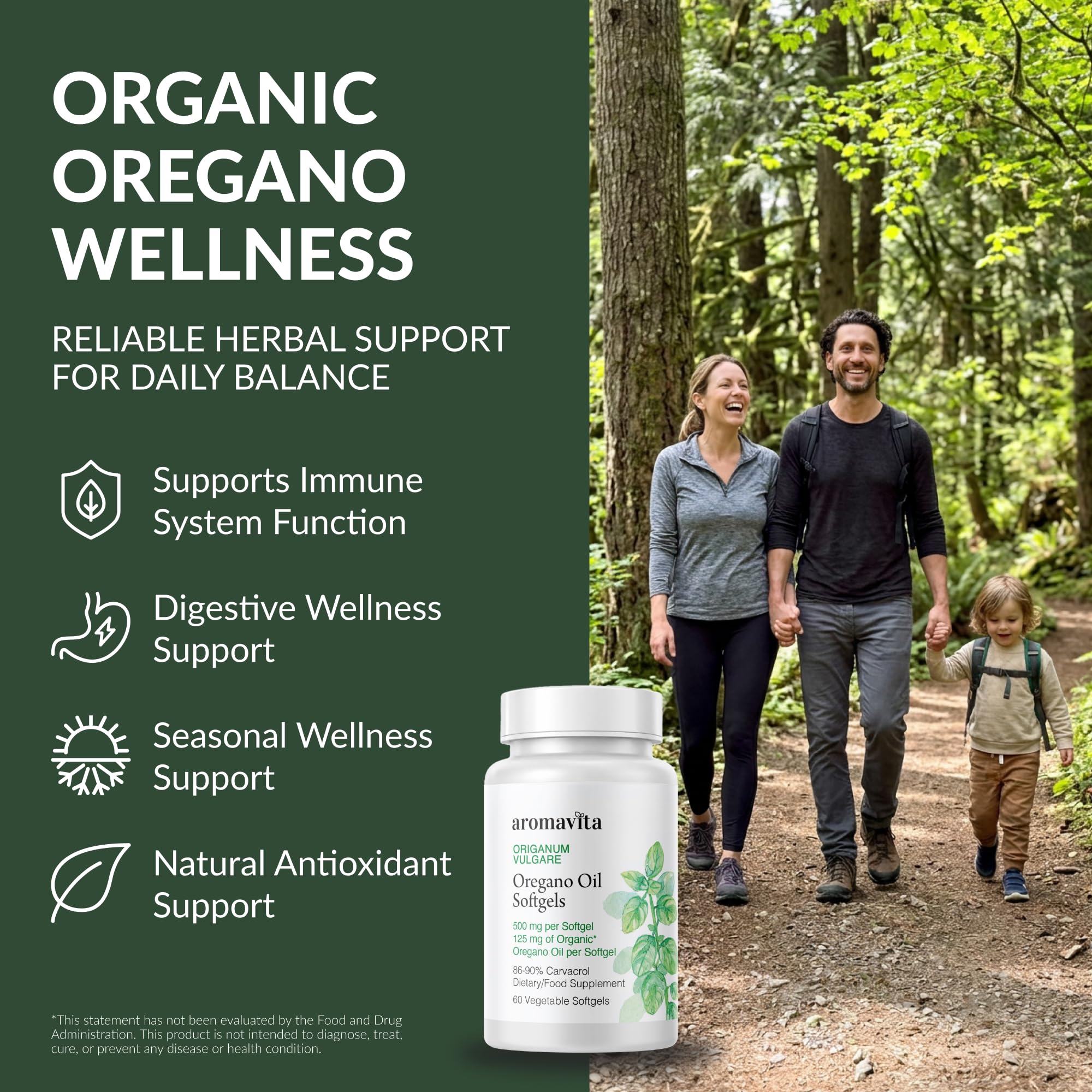 Capsule di Olio di Origano con 86-90% di Carvacrolo (108 mg per Capsula Molle) - Integratore ad Alta Potenza per il Supporto Digestivo - Antiossidante Naturale a Base di Piante, Vegano - 60 Capsule