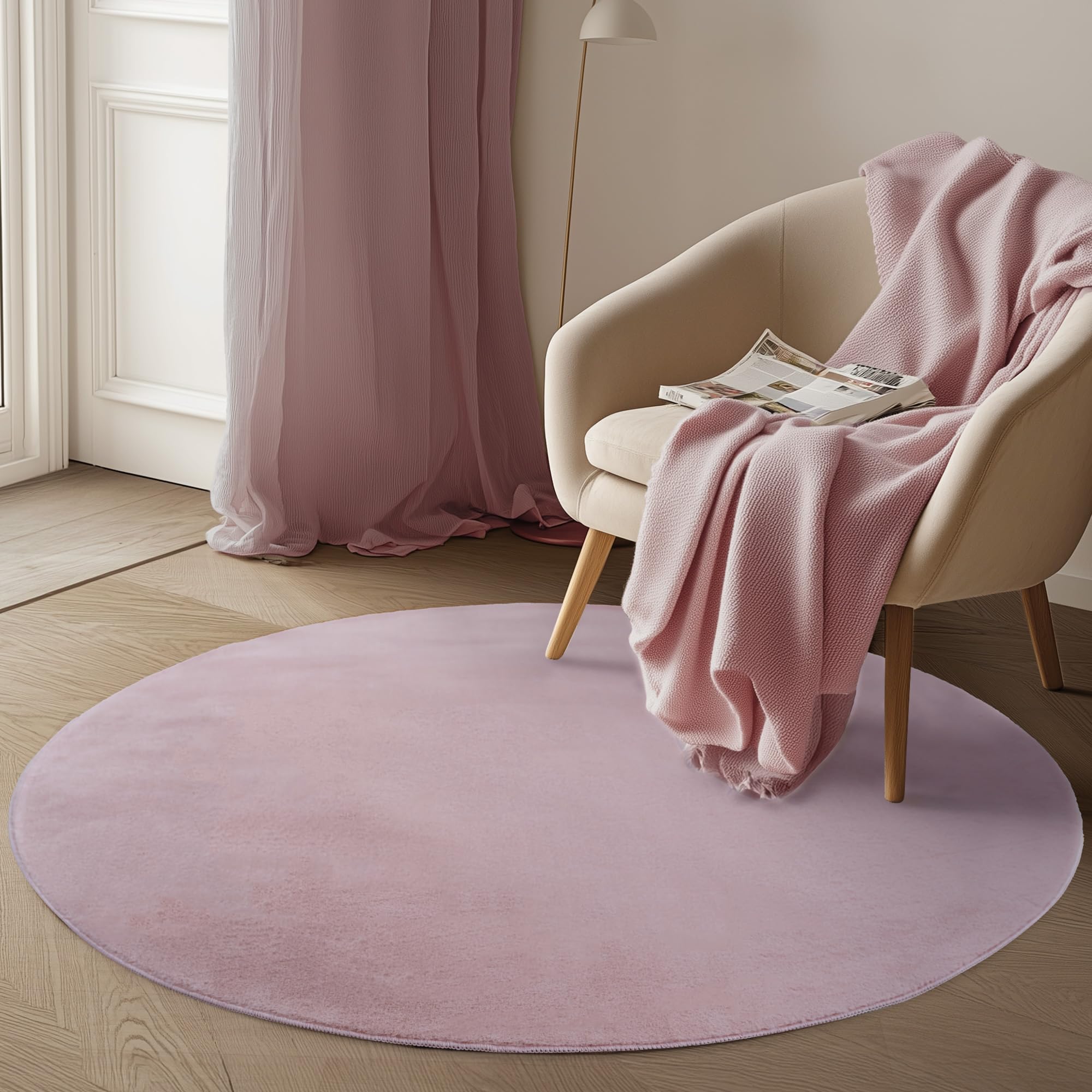 Carpetsale24 Teppich Kurzflor - Rechteckig, Rund & Läufer, waschbarer Rutschfester Teppich, weich, modernes einfarbiges Design für Wohnzimmer, Schlafzimmer, Küche & Kinderzimmer.