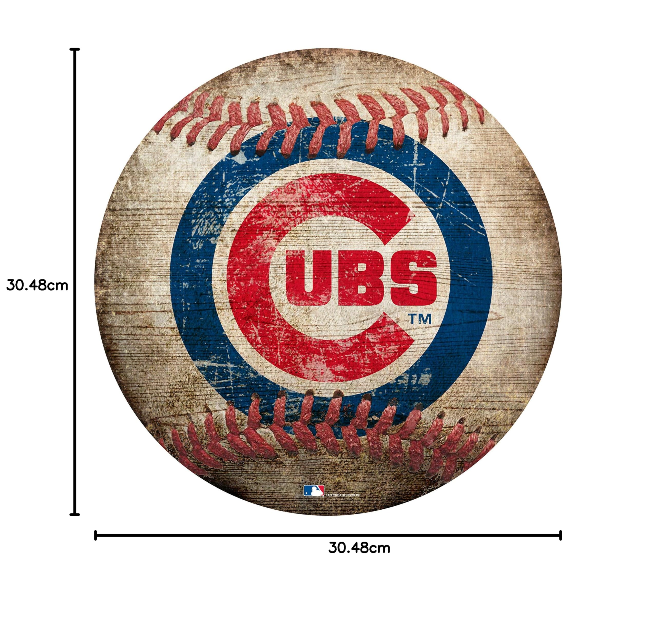 Cubs Schild in Baseball-Form, 30,5 cm