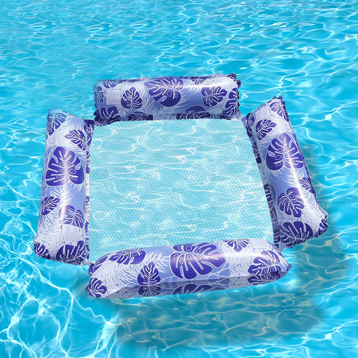 Materassino Gonfiabile Mare Adulto, Amaca Gonfiabile Galleggiante, Galleggiante Piscina Blu con Poggiatesta, Galleggiante Amaca Poltrona, Letto Galleggiante, Poltrona Gonfiabile Piscina