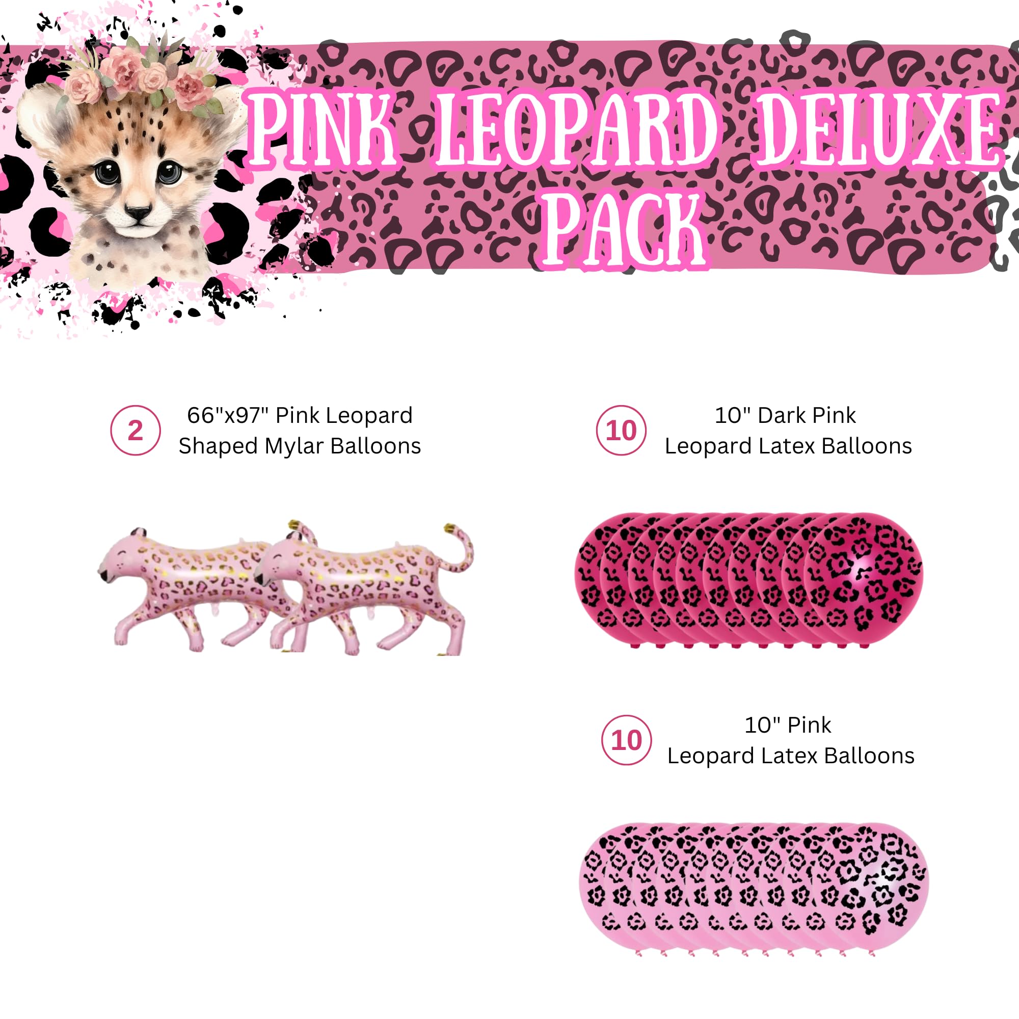 Amazon.com: Pink Leopard Deluxe Party Supplies Pack (124