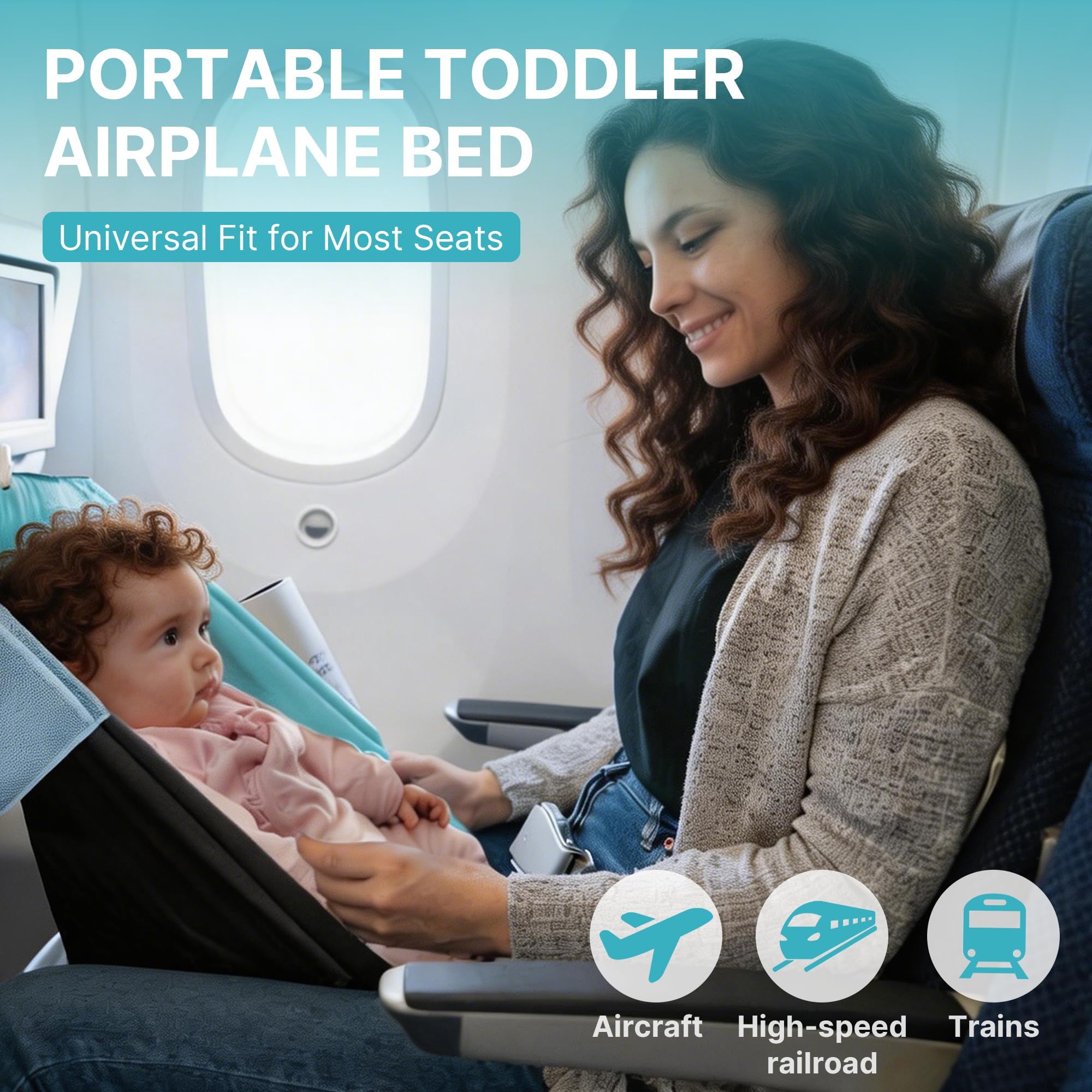 Lettino per bambini in aereo, da 1 a 12 mesi, accessorio essenziale per i viaggi in aereo, lettino portatile per neonati in aereo, adatto per il volo