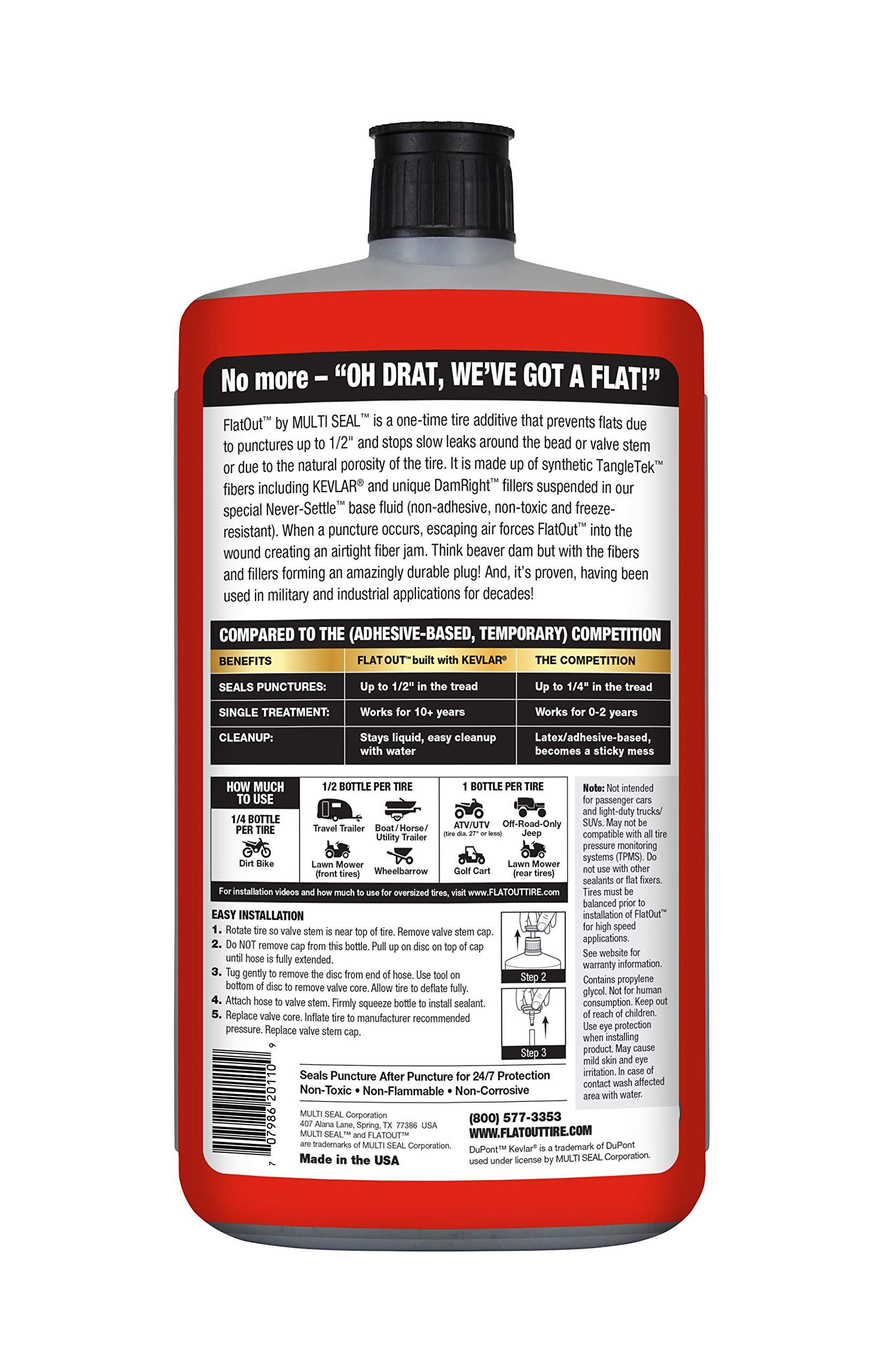 FlatOut 99906 Tire Sealant (MultiPurpose Formula), Great for Boat
