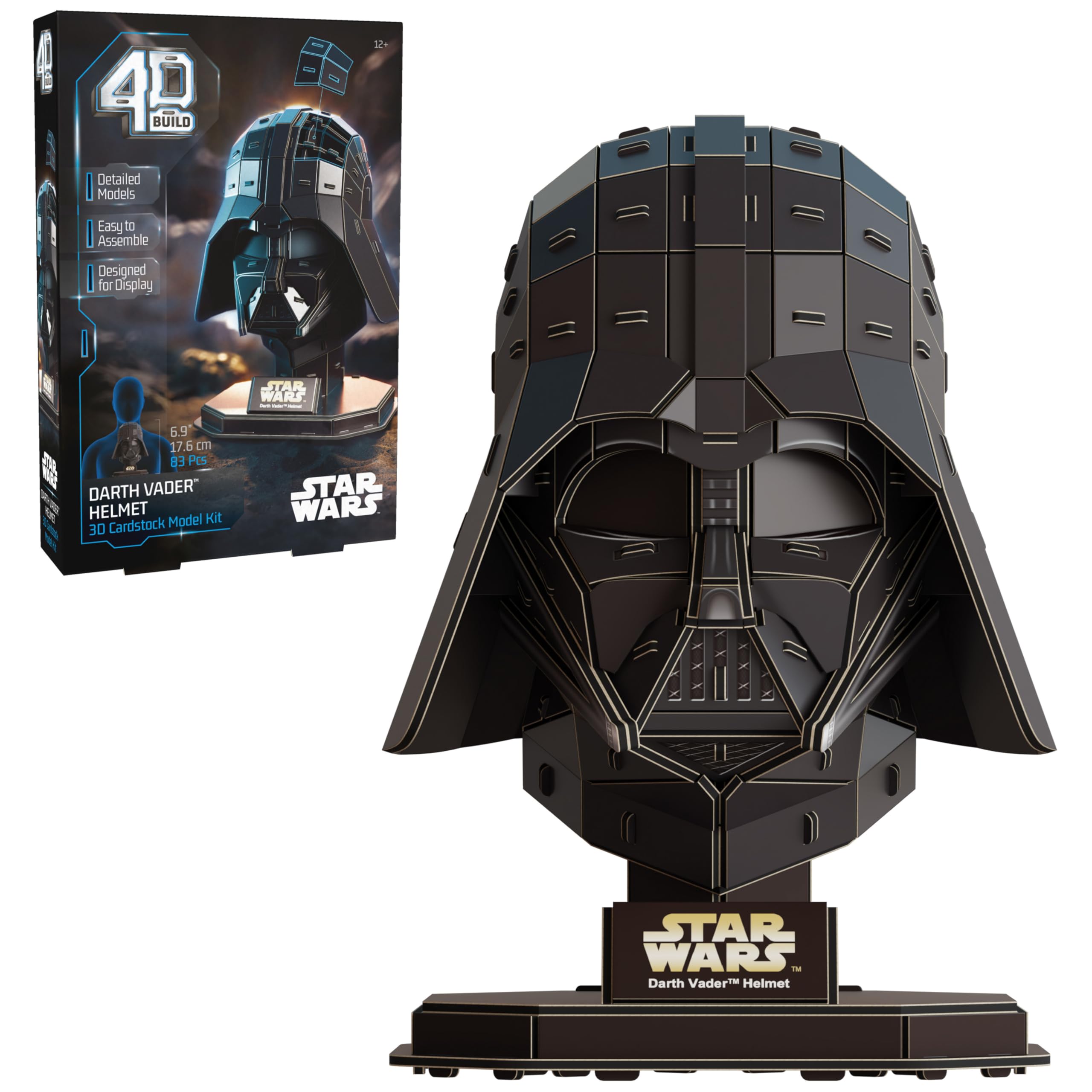 4D Build Star Wars Darth Vader Cardstock 3D Model Kit, Star Wars Gifts, Toys Desk Décor for Fans & Collectors, Adults & Teens 12+