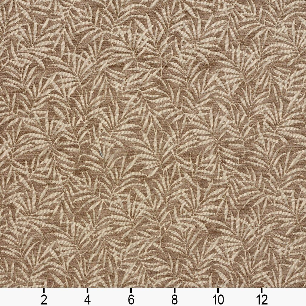 B08B0G Light Brown Woven Fern Leaves Chenille Upholstery Fabric by The Yard - SKU: August Truffle