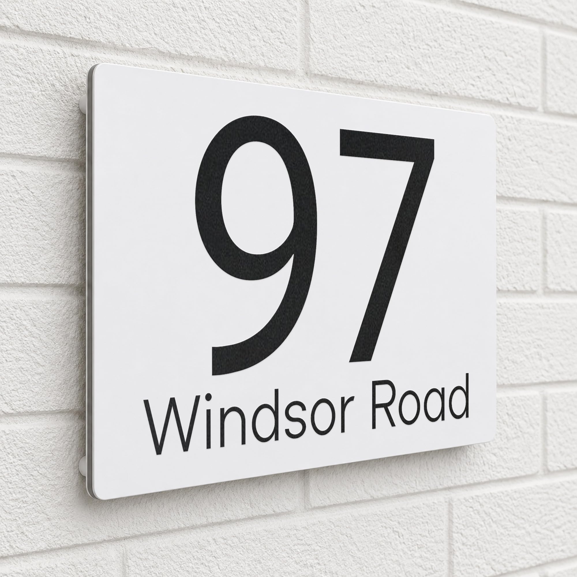 Housics Personalised House Number Plaque, Door Sign, White, 200mm x 130mm โ image 1