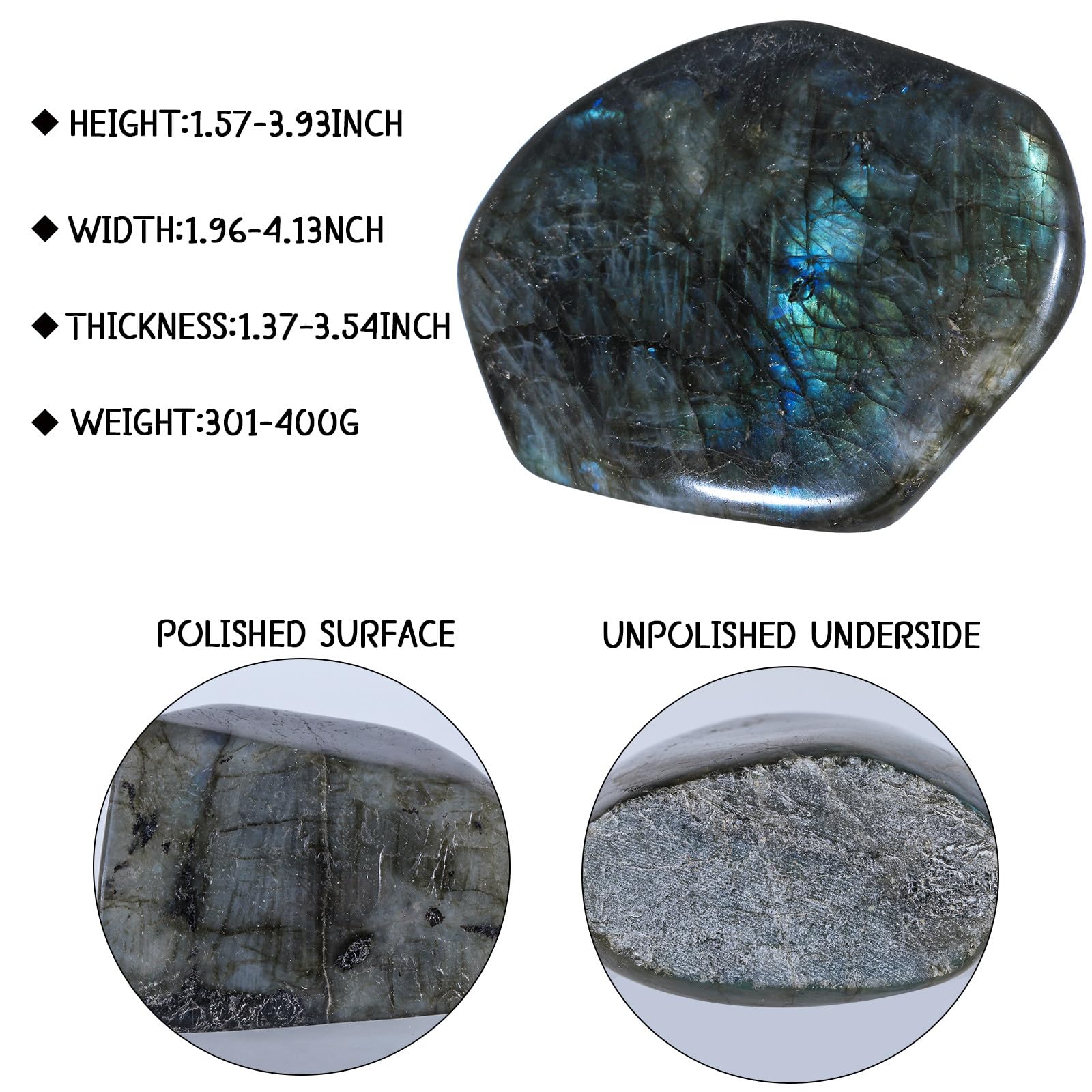 Nupuyai Irregular Natural Labradorite Crystal Stone - Image 3