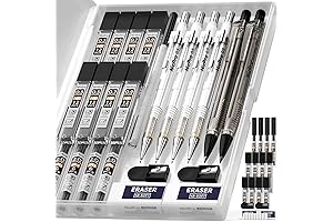 Nicpro 6 pcs Porta Minas Art Mechanical Pencils Set with Case
