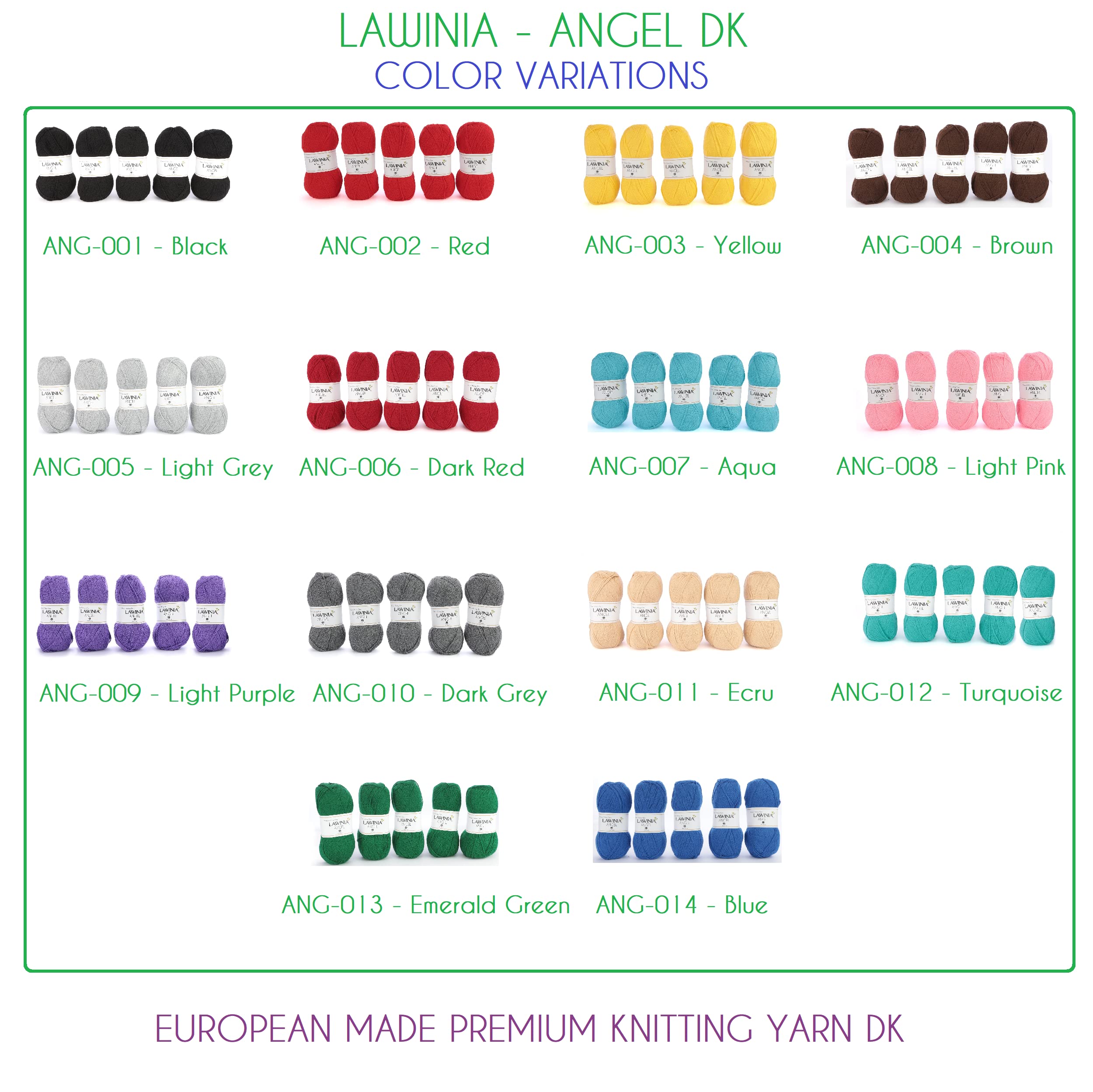 ANGEL Lana Acrilica DK Morbidissima 5 Gomitoli Da 100g - Filato Ecru 100% Acrilico Certificato OEKO-TEX, Per Uncinetto E Maglia, Lavabile In Lavatrice, Vegano