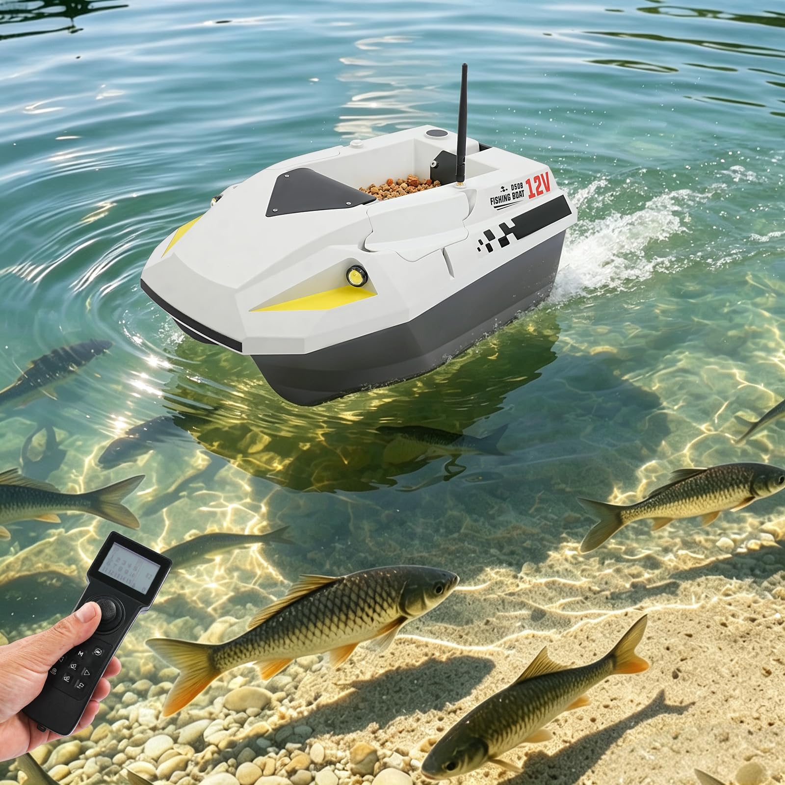 Barco de pesca con mando a distancia, 500 m