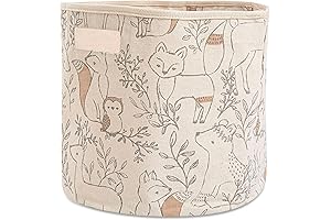 Functional and Stylish: Crane Baby Fabric Round Nursery Storage Basket