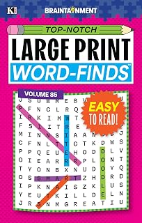 Top Notch Large Print Word Search Puzzle Book for Adults - Easy-Read Brain Boosters by Kappa Books