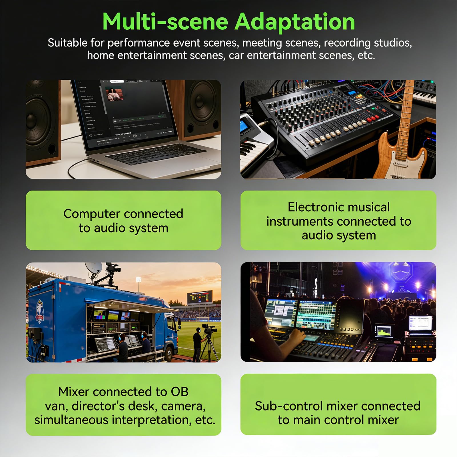 Isolatori acustici con 3 livelli di guadagno regolabili ad alta precisione per corrente e in mixer e chitarre elettriche processore segnali audio auto